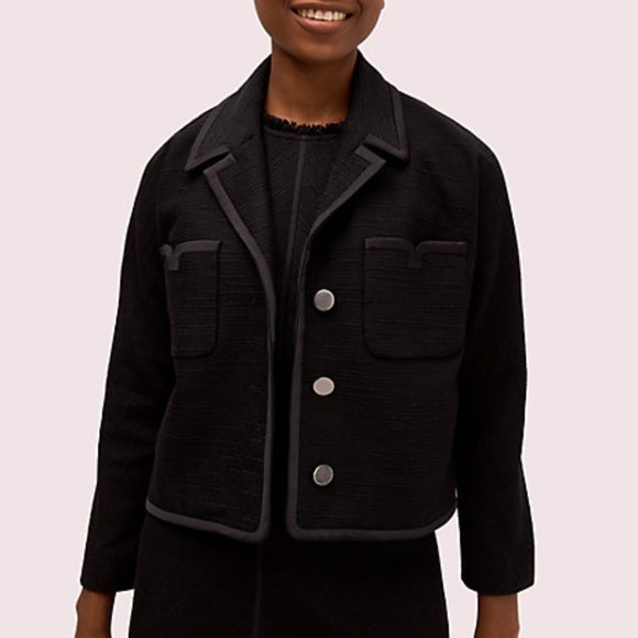 Kate Spade tweed pocket jacket in black